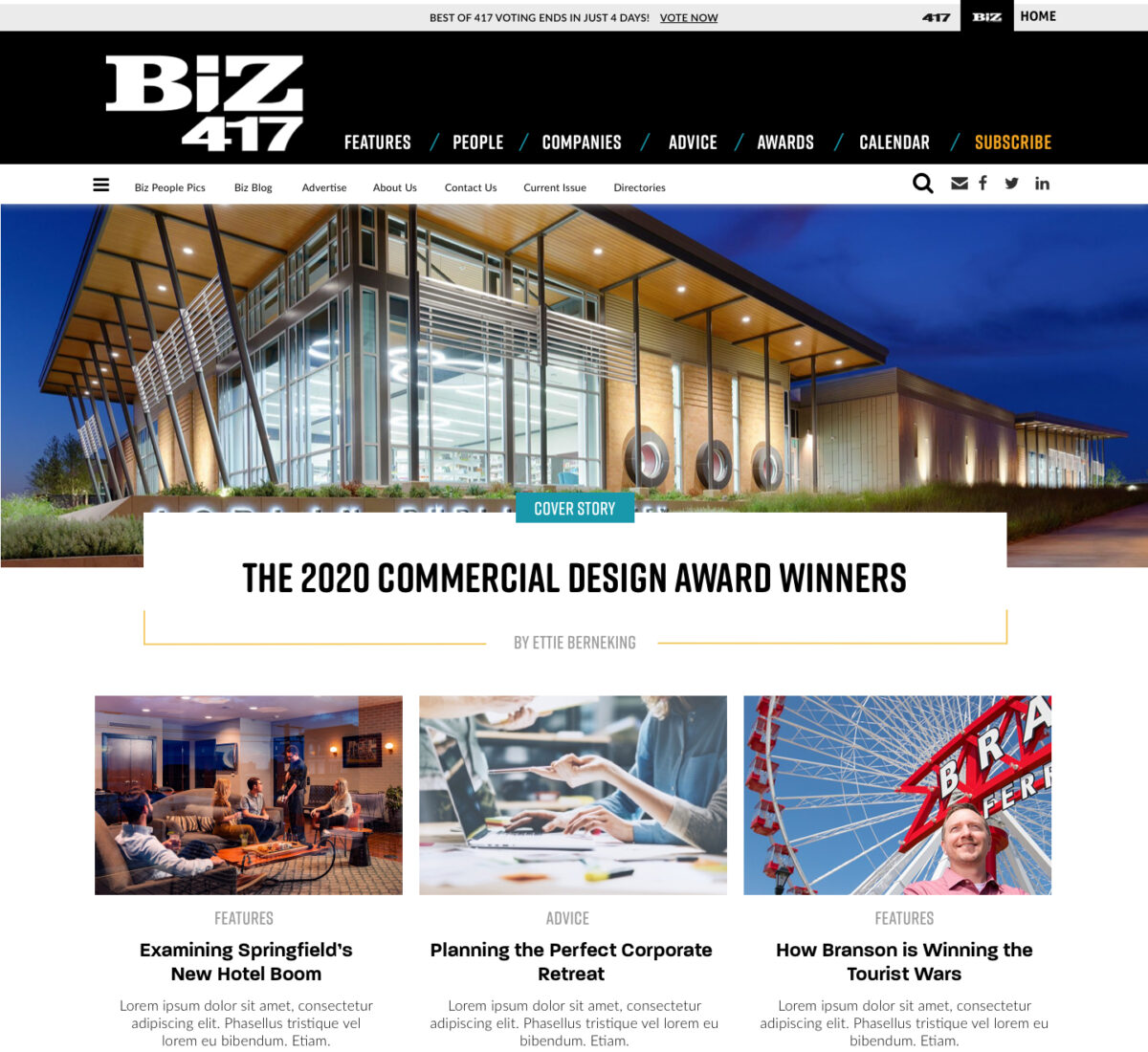 Biz Home page