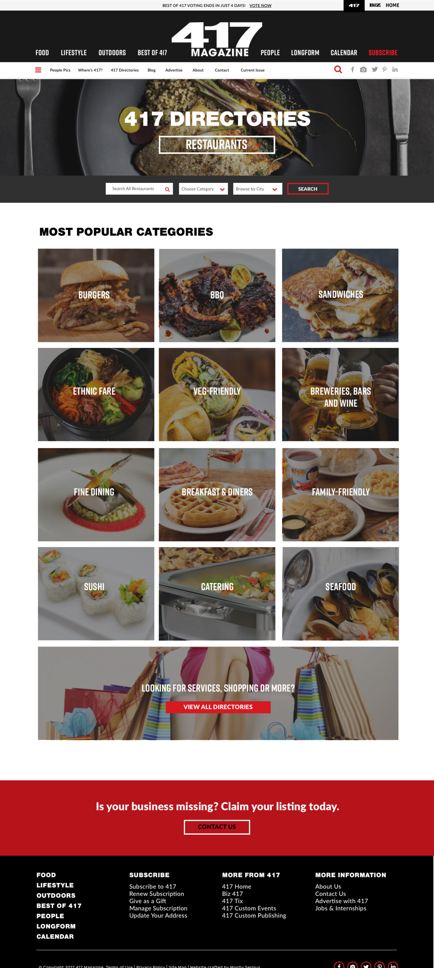 Dining Guide Landing Page